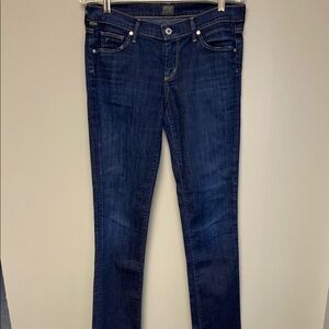 Citizens Of Humanity Ava Low Rise Straight Leg Skinny Jeans in Dark Blue (29x34)
